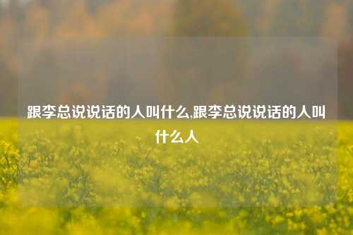 跟李总说说话的人叫什么,跟李总说说话的人叫什么人-第1张图片-兔尾说说网