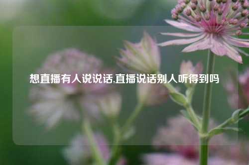 想直播有人说说话,直播说话别人听得到吗-第1张图片-兔尾说说网