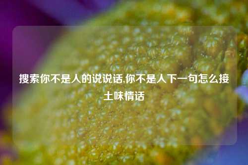 搜索你不是人的说说话,你不是人下一句怎么接土味情话-第1张图片-兔尾说说网