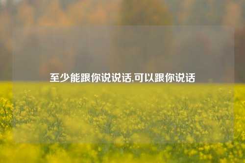 至少能跟你说说话,可以跟你说话-第1张图片-兔尾说说网