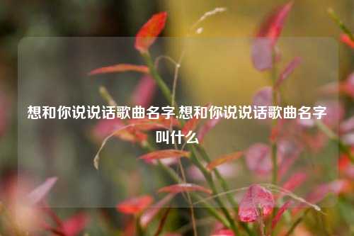 想和你说说话歌曲名字,想和你说说话歌曲名字叫什么-第1张图片-兔尾说说网