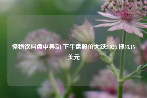 怪物饮料盘中异动 下午盘股价大跌5.02%报53.15美元-第1张图片-兔尾说说网