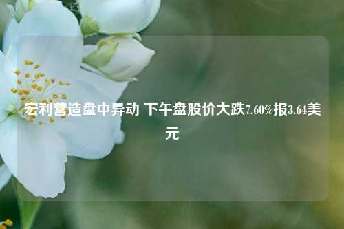 宏利营造盘中异动 下午盘股价大跌7.60%报3.64美元-第1张图片-兔尾说说网