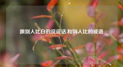 跟别人比白的说说话,和别人比的成语