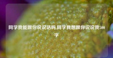 同学我能跟你说说话吗,同学我想跟你说说我500字