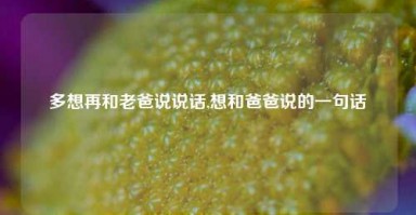 多想再和老爸说说话,想和爸爸说的一句话