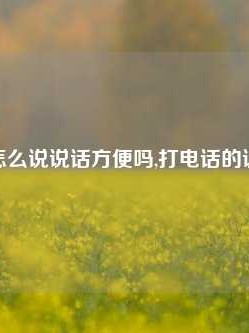 打电话怎么说说话方便吗,打电话的说话技巧