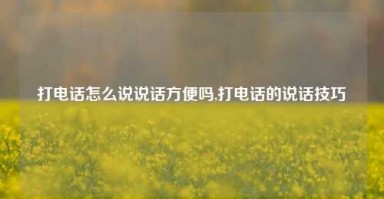 打电话怎么说说话方便吗,打电话的说话技巧