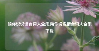 陪你说说话台词大全集,陪你说说话台词大全集下载