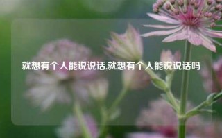 就想有个人能说说话,就想有个人能说说话吗