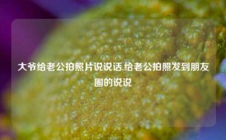 大爷给老公拍照片说说话,给老公拍照发到朋友圈的说说