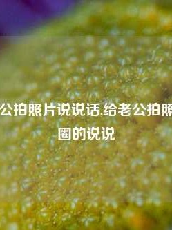 大爷给老公拍照片说说话,给老公拍照发到朋友圈的说说