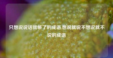 只想说说话就够了的成语,想说就说不想说就不说的成语