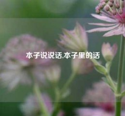 本子说说话,本子里的话