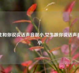 女生和你说说话声音很小,女生跟你说话声音很小