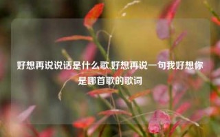 好想再说说话是什么歌,好想再说一句我好想你是哪首歌的歌词