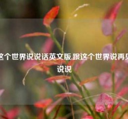 跟这个世界说说话英文版,跟这个世界说再见的说说