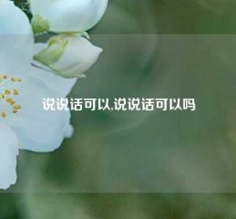 说说话可以,说说话可以吗