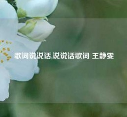 歌词说说话,说说话歌词 王静雯