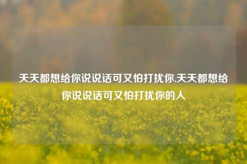 天天都想给你说说话可又怕打扰你,天天都想给你说说话可又怕打扰你的人-第1张图片-兔尾说说网