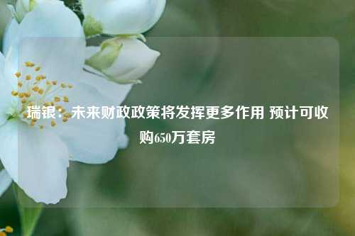 瑞银：未来财政政策将发挥更多作用 预计可收购650万套房-第1张图片-兔尾说说网