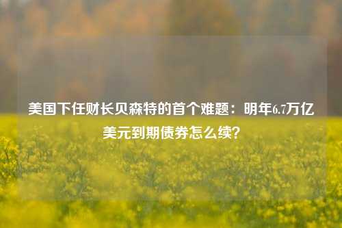 美国下任财长贝森特的首个难题：明年6.7万亿美元到期债券怎么续？-第1张图片-兔尾说说网