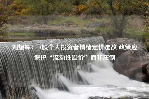 刘煜辉： A股个人投资者情绪定价难改 政策应保护“流动性溢价”而非压制